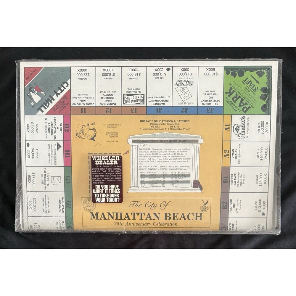 SEALED Manhattan Beach 75th Anniversary Wheeler-Dealer Game 1987